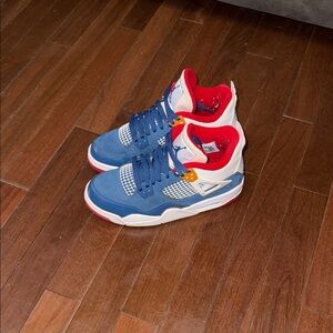 Air Jordan 4 (Messy Room) Kids Sneakers in Blue and Red